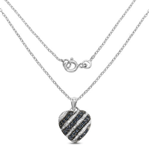 1.55 Carat Genuine Blue Sapphire and White Topaz .925 Sterling Silver Pendant by Bids.com