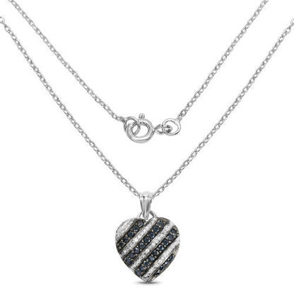 1.55 Carat Genuine Blue Sapphire and White Topaz .925 Sterling Silver Pendant by Bids.com