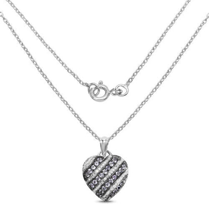 1.30 Carat Genuine Tanzanite and White Topaz .925 Sterling Silver Pendant by Bids.com