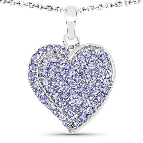 3.97 Carat Genuine Tanzanite .925 Sterling Silver Pendant by Bids.com