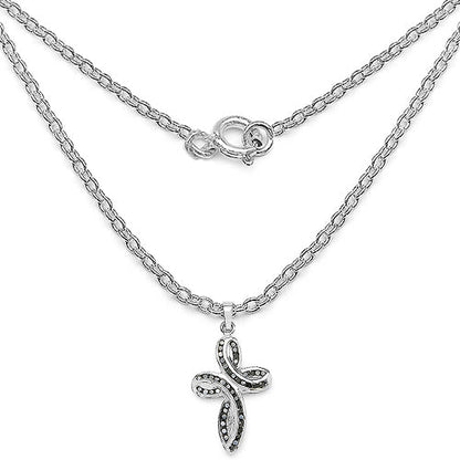 0.49 Carat Genuine Black Diamond .925 Sterling Silver Pendant  DestGlow