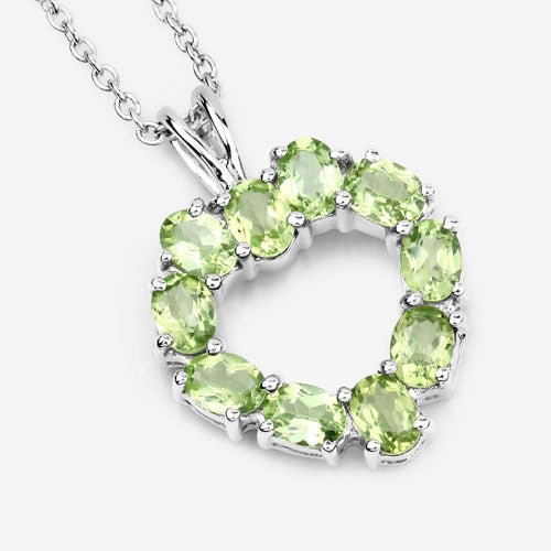 1.70 Carat Genuine Peridot .925 Sterling Silver Pendant by Bids.com