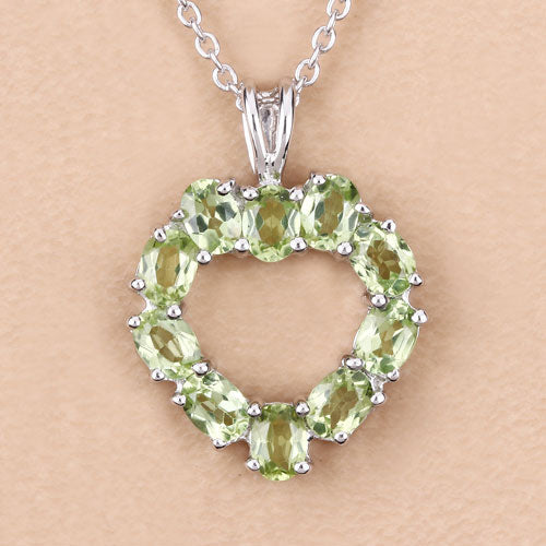 1.70 Carat Genuine Peridot .925 Sterling Silver Pendant by Bids.com