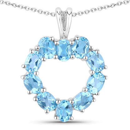 1.90 Carat Genuine Swiss Blue Topaz .925 Sterling Silver Pendant by Bids.com