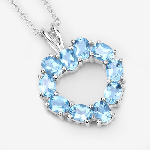 1.90 Carat Genuine Swiss Blue Topaz .925 Sterling Silver Pendant by Bids.com