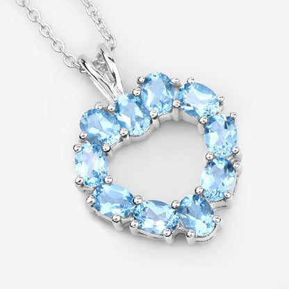 1.90 Carat Genuine Swiss Blue Topaz .925 Sterling Silver Pendant by Bids.com