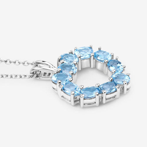 1.90 Carat Genuine Swiss Blue Topaz .925 Sterling Silver Pendant by Bids.com