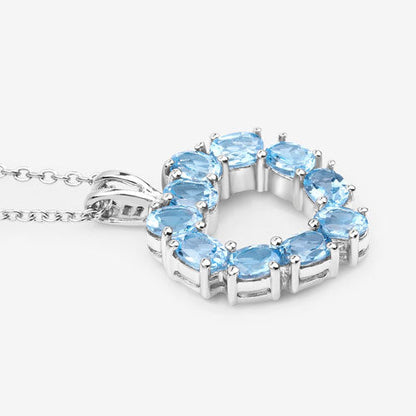 1.90 Carat Genuine Swiss Blue Topaz .925 Sterling Silver Pendant by Bids.com