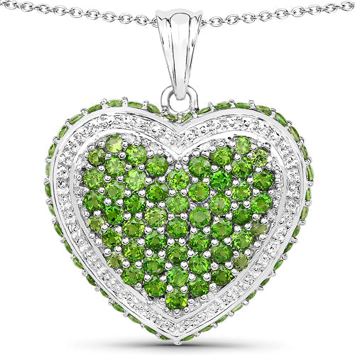 4.62 Carat Genuine Chrome Diopside .925 Sterling Silver Pendant by Bids.com