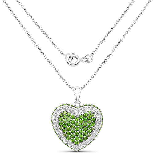 4.62 Carat Genuine Chrome Diopside .925 Sterling Silver Pendant by Bids.com