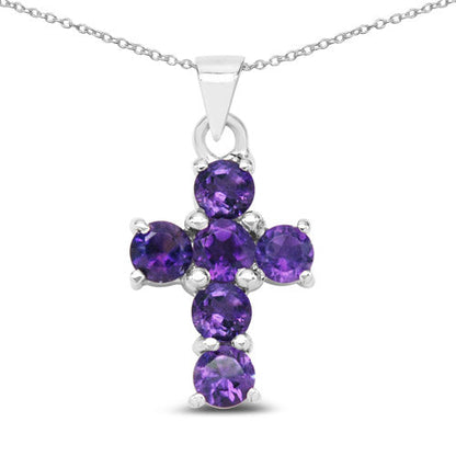 1.44 Carat Genuine Amethyst .925 Sterling Silver Pendant  DestGlow