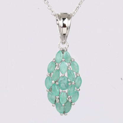 1.26 Carat Genuine Emerald .925 Sterling Silver Pendant  DestGlow