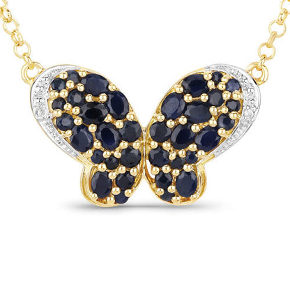 3.83 Carat Genuine Blue Sapphire and White Zircon .925 Sterling Silver Pendant by Bids.com