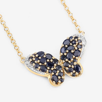 3.83 Carat Genuine Blue Sapphire and White Zircon .925 Sterling Silver Pendant by Bids.com