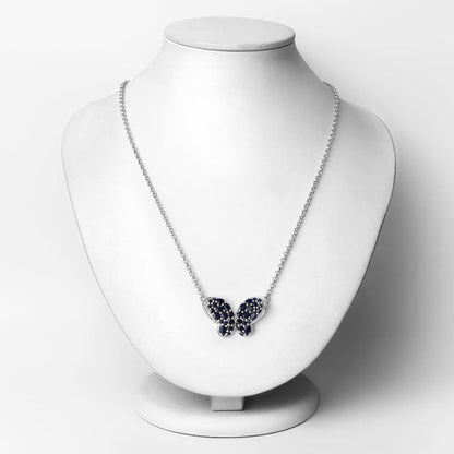 3.83 Carat Genuine Blue Sapphire and White Zircon .925 Sterling Silver Pendant by Bids.com