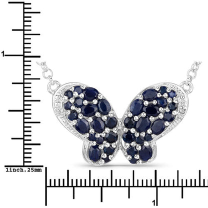 3.83 Carat Genuine Blue Sapphire and White Zircon .925 Sterling Silver Pendant by Bids.com