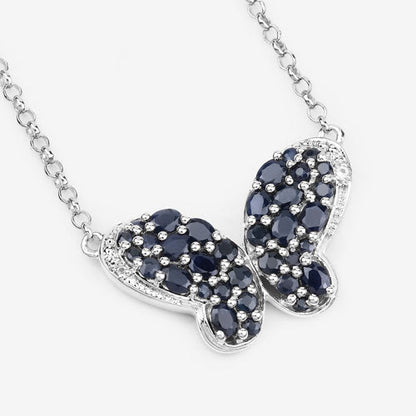 3.83 Carat Genuine Blue Sapphire and White Zircon .925 Sterling Silver Pendant by Bids.com