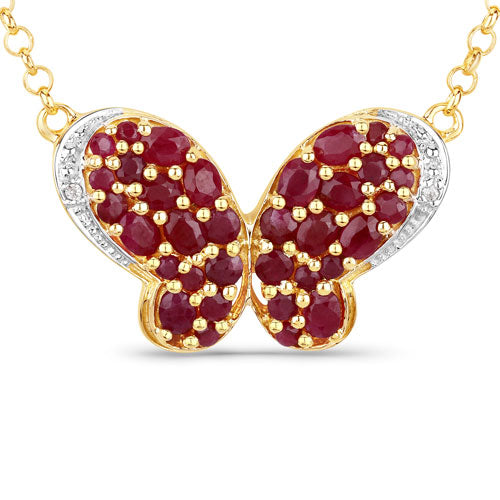 4.15 Carat Genuine Ruby and White Zircon .925 Sterling Silver Pendant by Bids.com