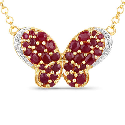 4.15 Carat Genuine Ruby and White Zircon .925 Sterling Silver Pendant by Bids.com