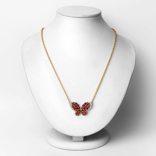 4.15 Carat Genuine Ruby and White Zircon .925 Sterling Silver Pendant by Bids.com