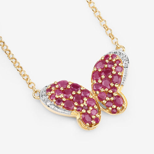 4.15 Carat Genuine Ruby and White Zircon .925 Sterling Silver Pendant by Bids.com