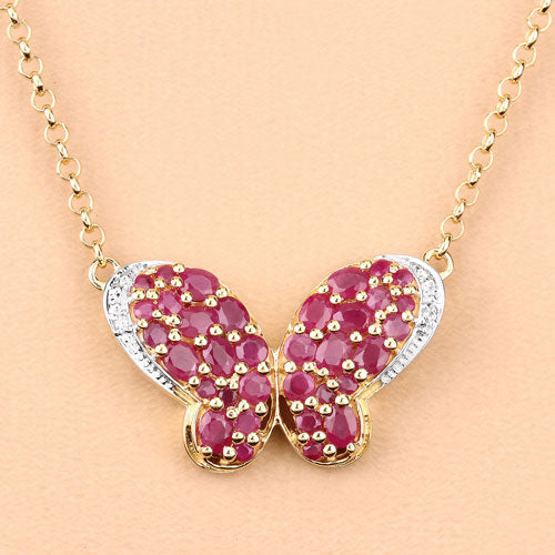 4.15 Carat Genuine Ruby and White Zircon .925 Sterling Silver Pendant by Bids.com