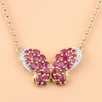 4.15 Carat Genuine Ruby and White Zircon .925 Sterling Silver Pendant by Bids.com