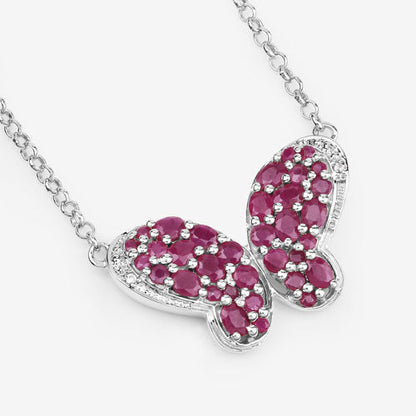 4.15 Carat Genuine Ruby and White Zircon .925 Sterling Silver Pendant by Bids.com