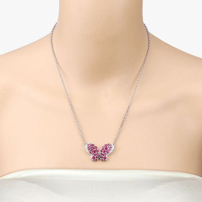 4.15 Carat Genuine Ruby and White Zircon .925 Sterling Silver Pendant by Bids.com