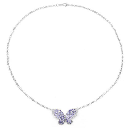 3.31 Carat Genuine Tanzanite &amp; White Topaz .925 Sterling Silver Pendant by Bids.com