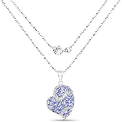 3.40 Carat Genuine Tanzanite and White Topaz .925 Sterling Silver Pendant by Bids.com