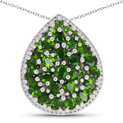 4.65 Carat Genuine Chrome Diopside .925 Sterling Silver Pendant by Bids.com
