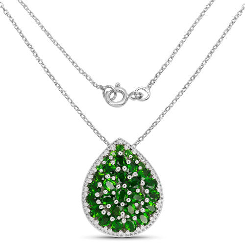 4.65 Carat Genuine Chrome Diopside .925 Sterling Silver Pendant by Bids.com