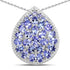 4.16 Carat Genuine Tanzanite .925 Sterling Silver Pendant 