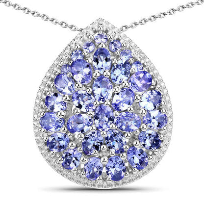 4.16 Carat Genuine Tanzanite .925 Sterling Silver Pendant by Bids.com