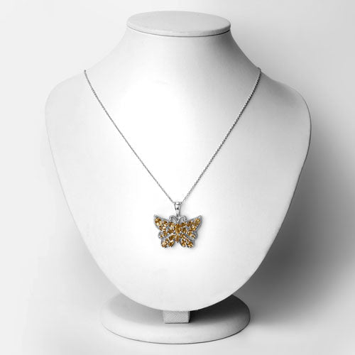 3.89 Carat Genuine Citrine .925 Sterling Silver Pendant  DestGlow