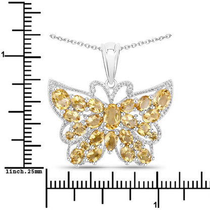 3.89 Carat Genuine Citrine .925 Sterling Silver Pendant  DestGlow