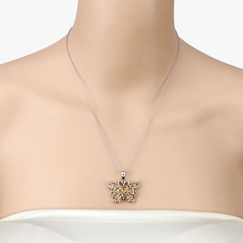 3.89 Carat Genuine Citrine .925 Sterling Silver Pendant  DestGlow