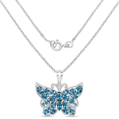4.81 Carat Genuine London Blue Topaz .925 Sterling Silver Pendant by Bids.com
