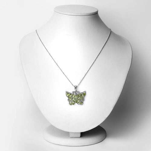 4.05 Carat Genuine Peridot .925 Sterling Silver Pendant  DestGlow