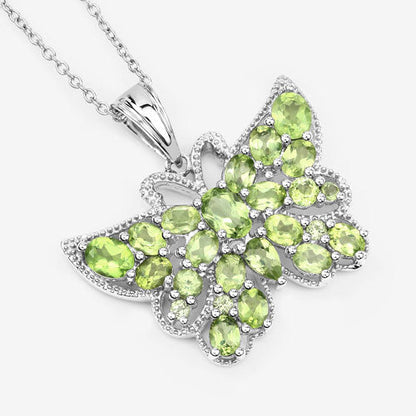 4.05 Carat Genuine Peridot .925 Sterling Silver Pendant  DestGlow