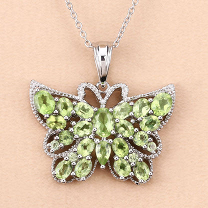 4.05 Carat Genuine Peridot .925 Sterling Silver Pendant  DestGlow