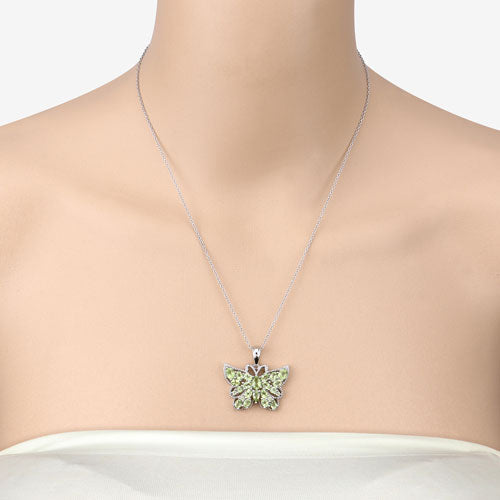 4.05 Carat Genuine Peridot .925 Sterling Silver Pendant  DestGlow