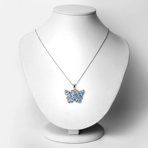4.84 Carat Genuine Swiss Blue Topaz .925 Sterling Silver Pendant by Bids.com