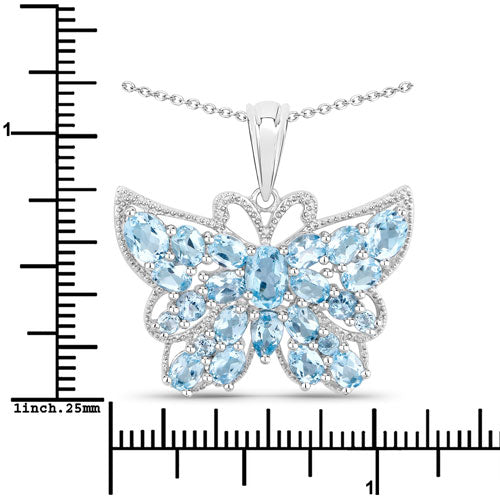 4.84 Carat Genuine Swiss Blue Topaz .925 Sterling Silver Pendant by Bids.com