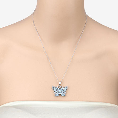 4.84 Carat Genuine Swiss Blue Topaz .925 Sterling Silver Pendant by Bids.com