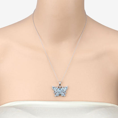 4.84 Carat Genuine Swiss Blue Topaz .925 Sterling Silver Pendant by Bids.com