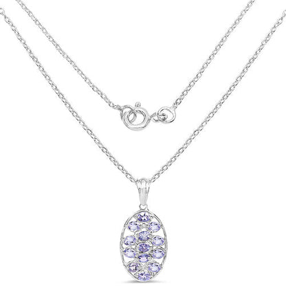 2.21 Carat Genuine Tanzanite .925 Sterling Silver Pendant  DestGlow