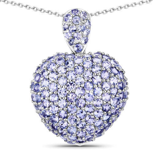 6.01 Carat Genuine Tanzanite .925 Sterling Silver Pendant by Bids.com