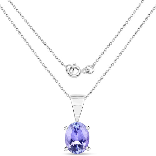1.15 Carat Genuine Tanzanite .925 Sterling Silver Pendant  DestGlow